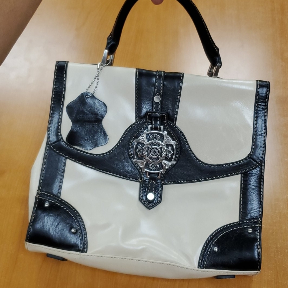 Kate Landry leather purse silver buckle  new